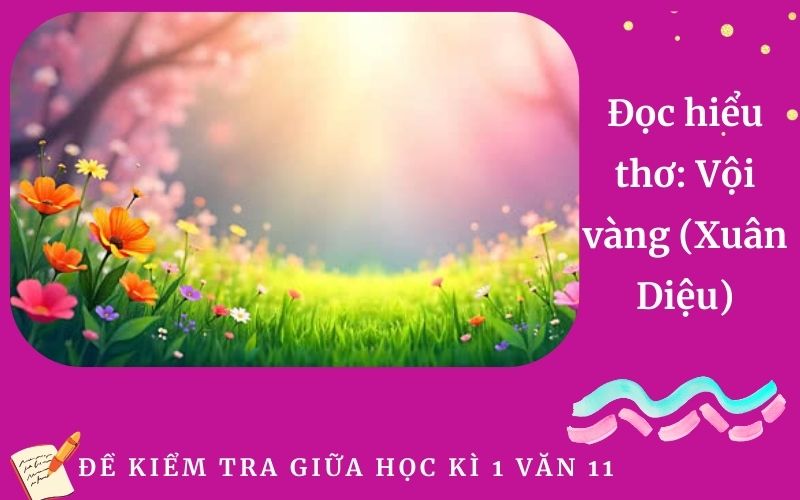 Đọc hiểu thơ: Vội vàng (Xuân Diệu)